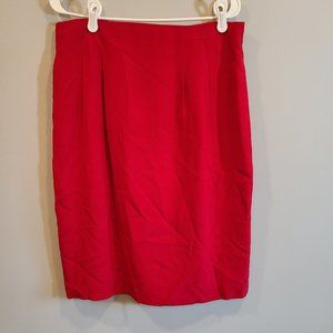 Diane Von Furstenberg Silk Skirt Womens 12 Red Mini